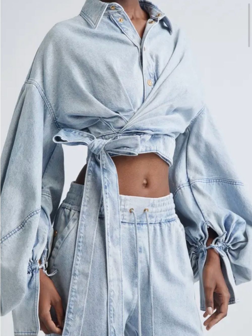 Rebellion Zimmermann Denim Wrap Top - Picture 3 of 11